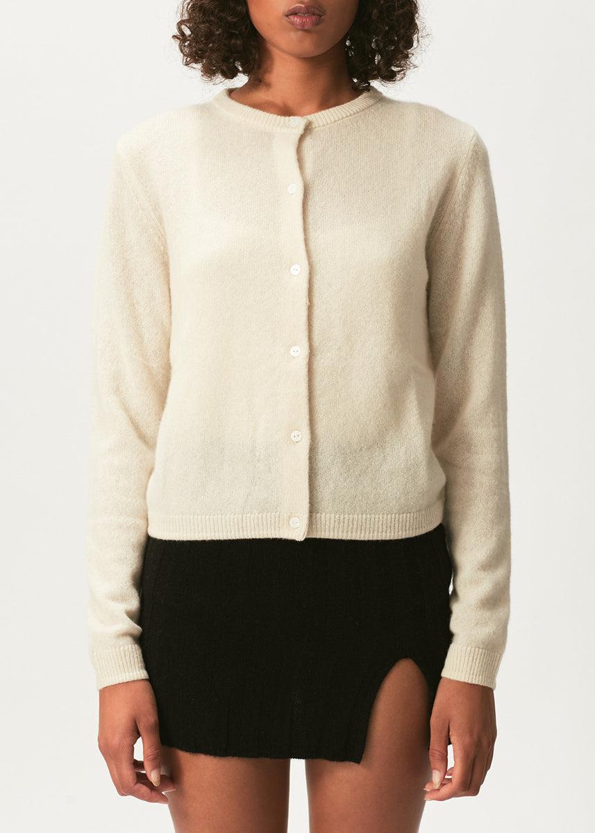 OFF WHITE LIGHTWEIGHT CASHMERE CARDIGAN – CiL